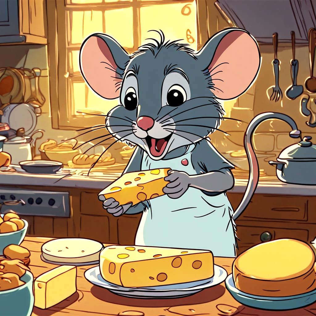 Disney Mouse Steals Cheese: Cel Animation