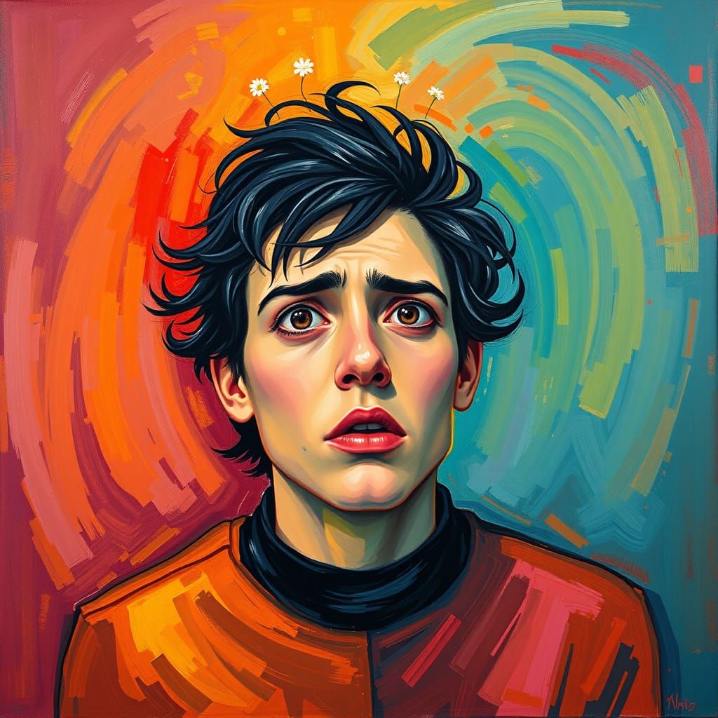 Person in Disbelief: Fauvist Abstract Art