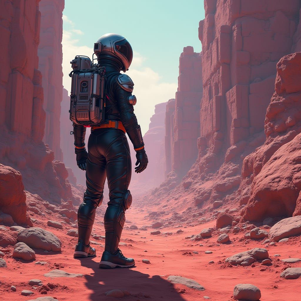 Astronaut Explores Ruins on Mars in Dystopian Sci-Fi
