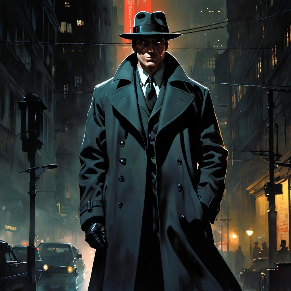 Hardboiled Detective in Neo-Noir Dark Fantasy
