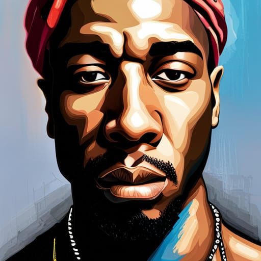 Hyperrealistic Tupac Shakur Portrait in NYC