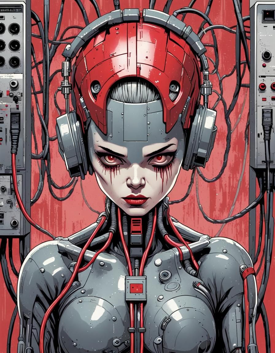 Evil AI in Gritty Retro Sci-Fi Concept Art