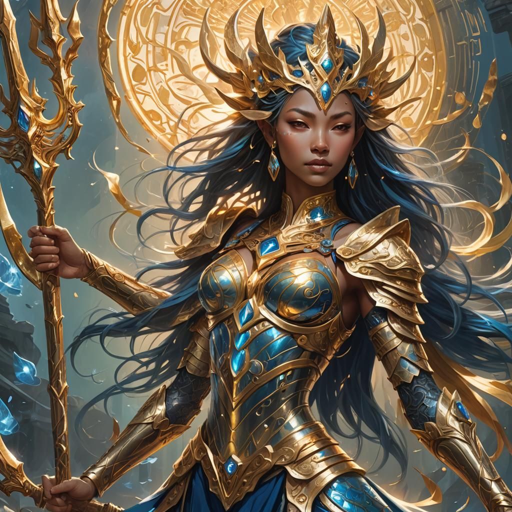 Multi-Handed Goddess in Biomechanical Armor