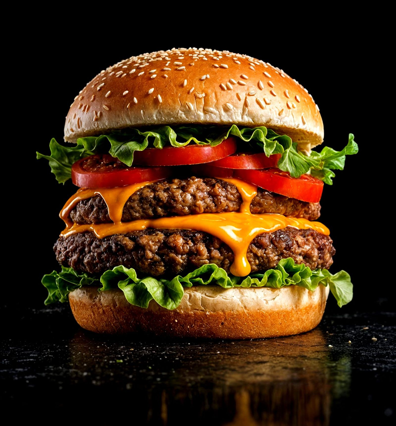 Hyperrealistic Burger Bursting From Phone Screen