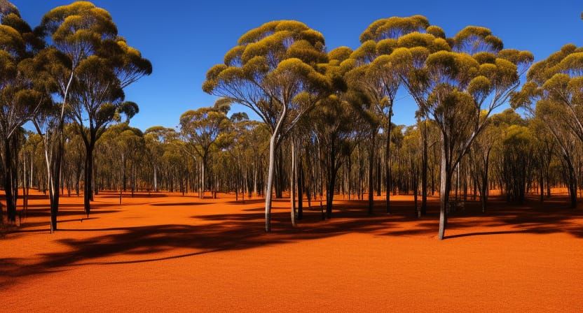 Australian Outback Billabong Landscape at Magic Hour