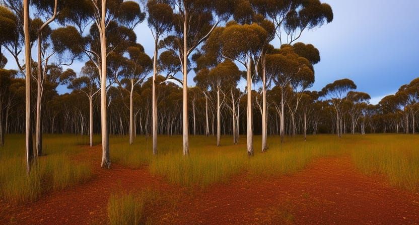 Australian Outback Landscape Painting in Australiana Style