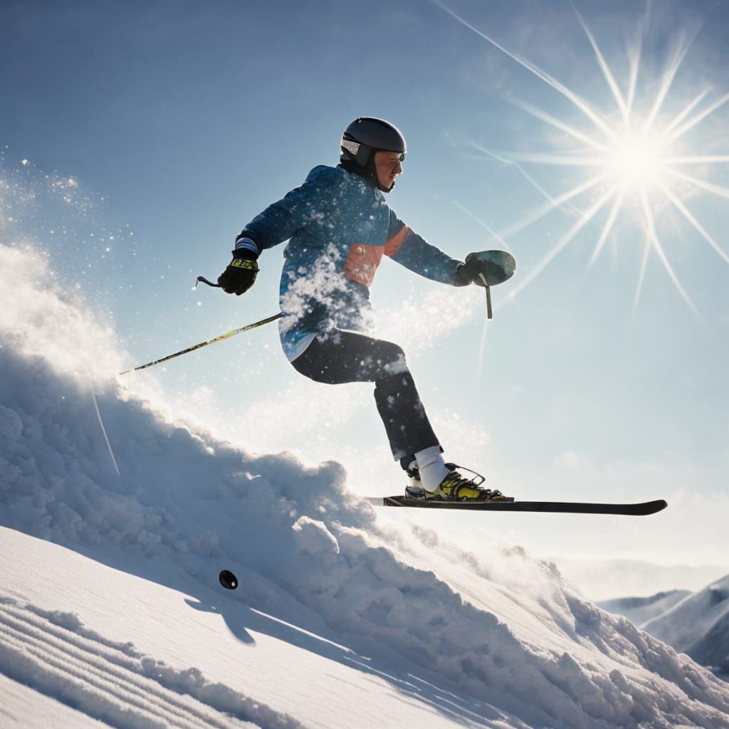 Double Exposure: Winter Socks and Sunny Ski Jump