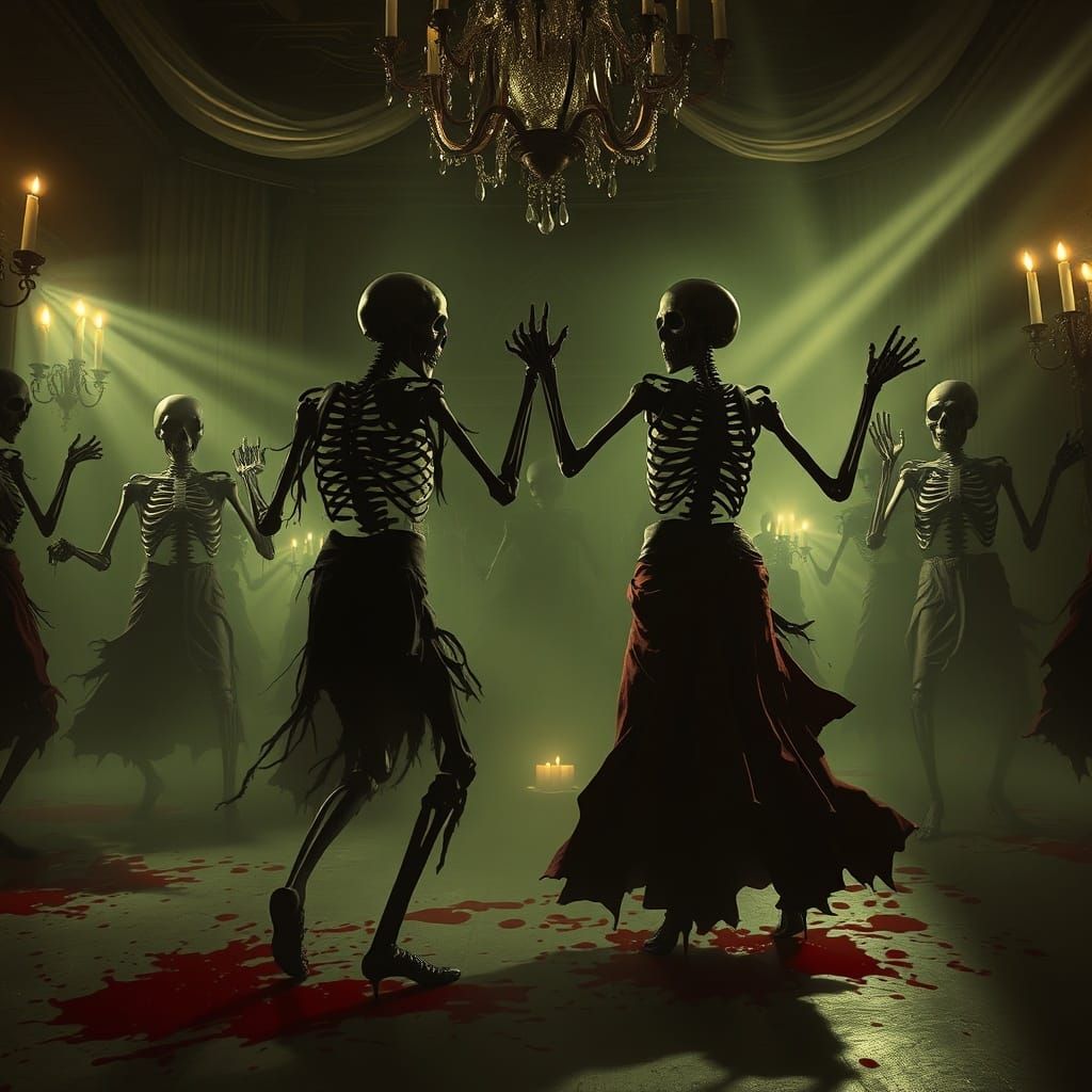 Gothic Horror Ball with Dancing Skeletons