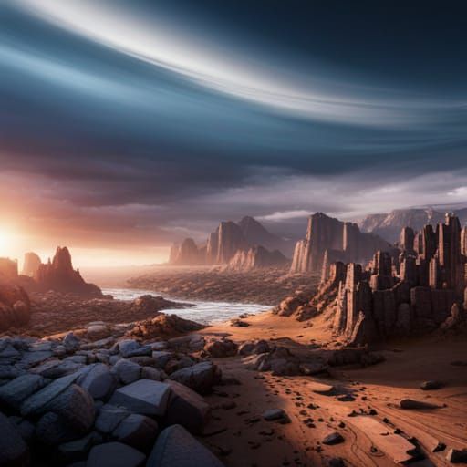 Detailed Matte Painting of a Bodybuilder