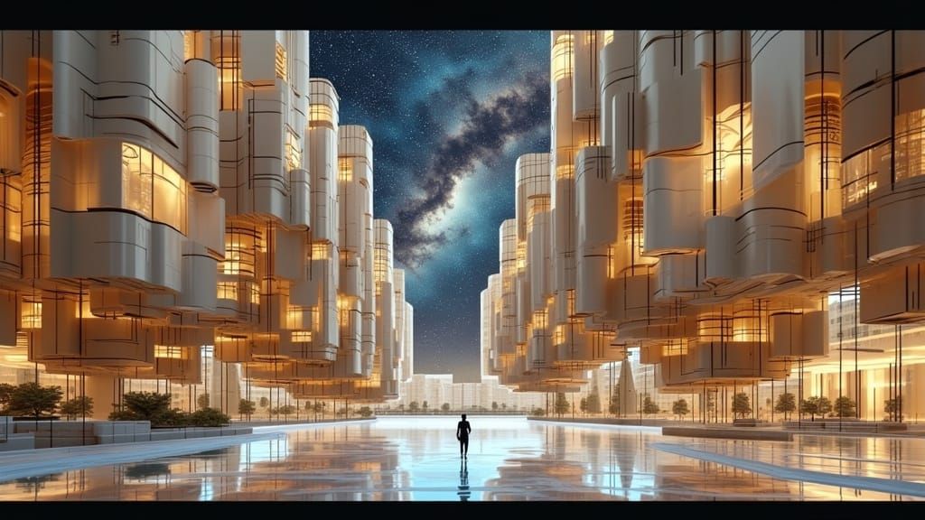 Cosmic Urban Dreams: Surreal Futuristic Cityscape