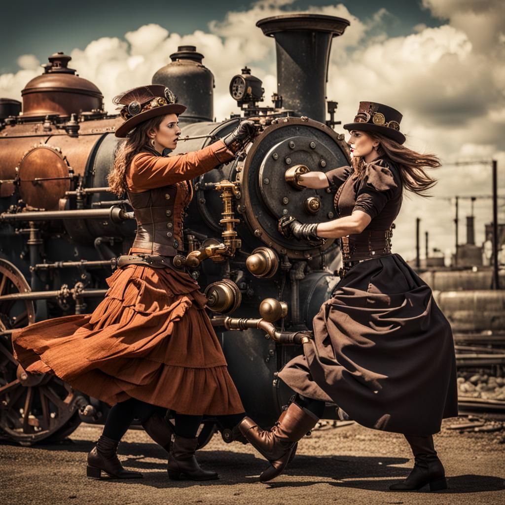 Steampunk Women in Combat