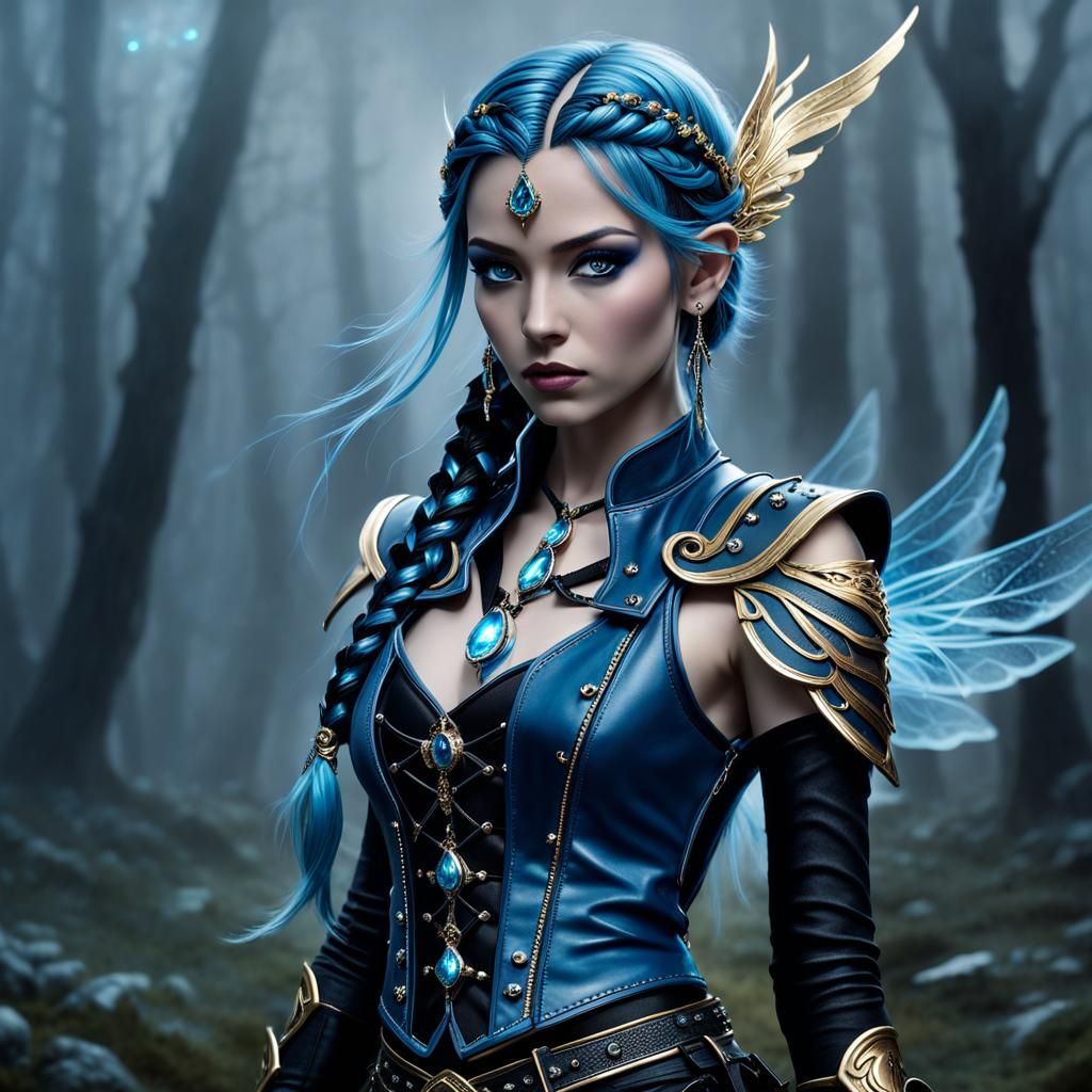 Fairy Warrior in Dark Fantasy Portrait