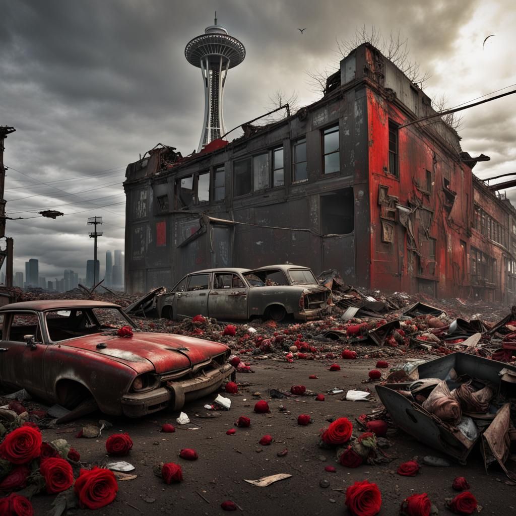 Post-Apocalyptic Seattle Wonderland in Ruins