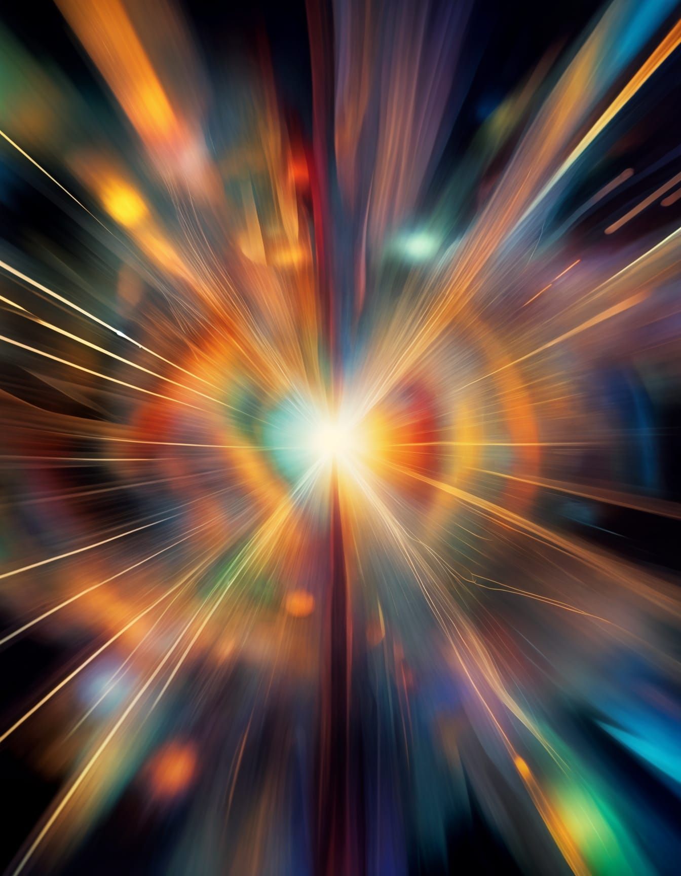 Abstract Expressionism Image with Light Trails