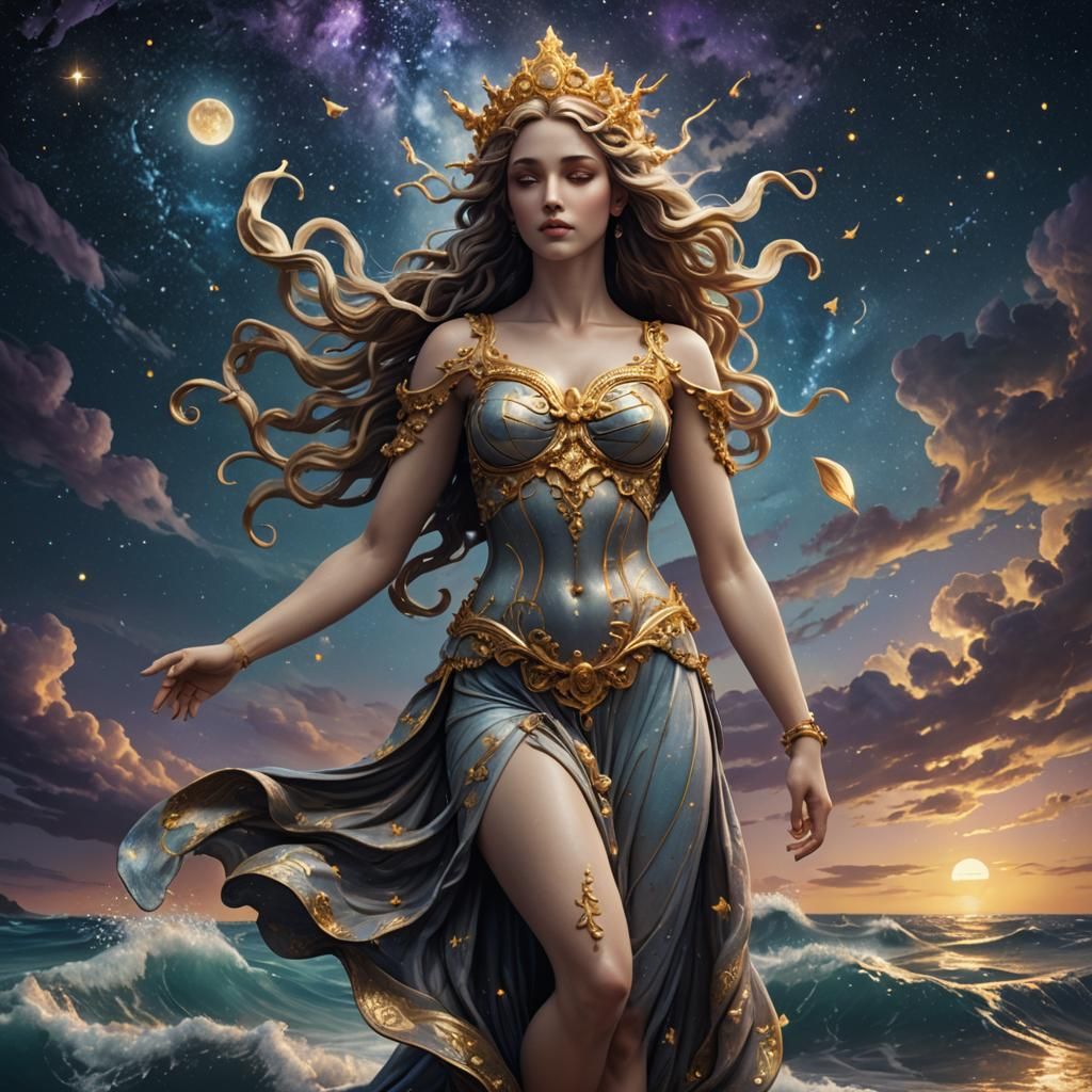 Aphrodite Rising: Fantasy Art Nouveau Concept