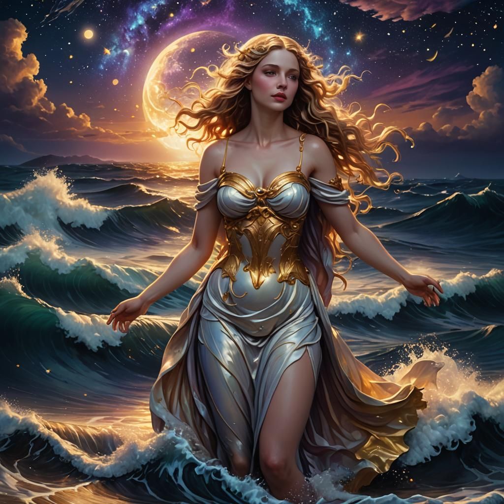 Aphrodite Rising: A Hyperrealistic Digital Matte Painting