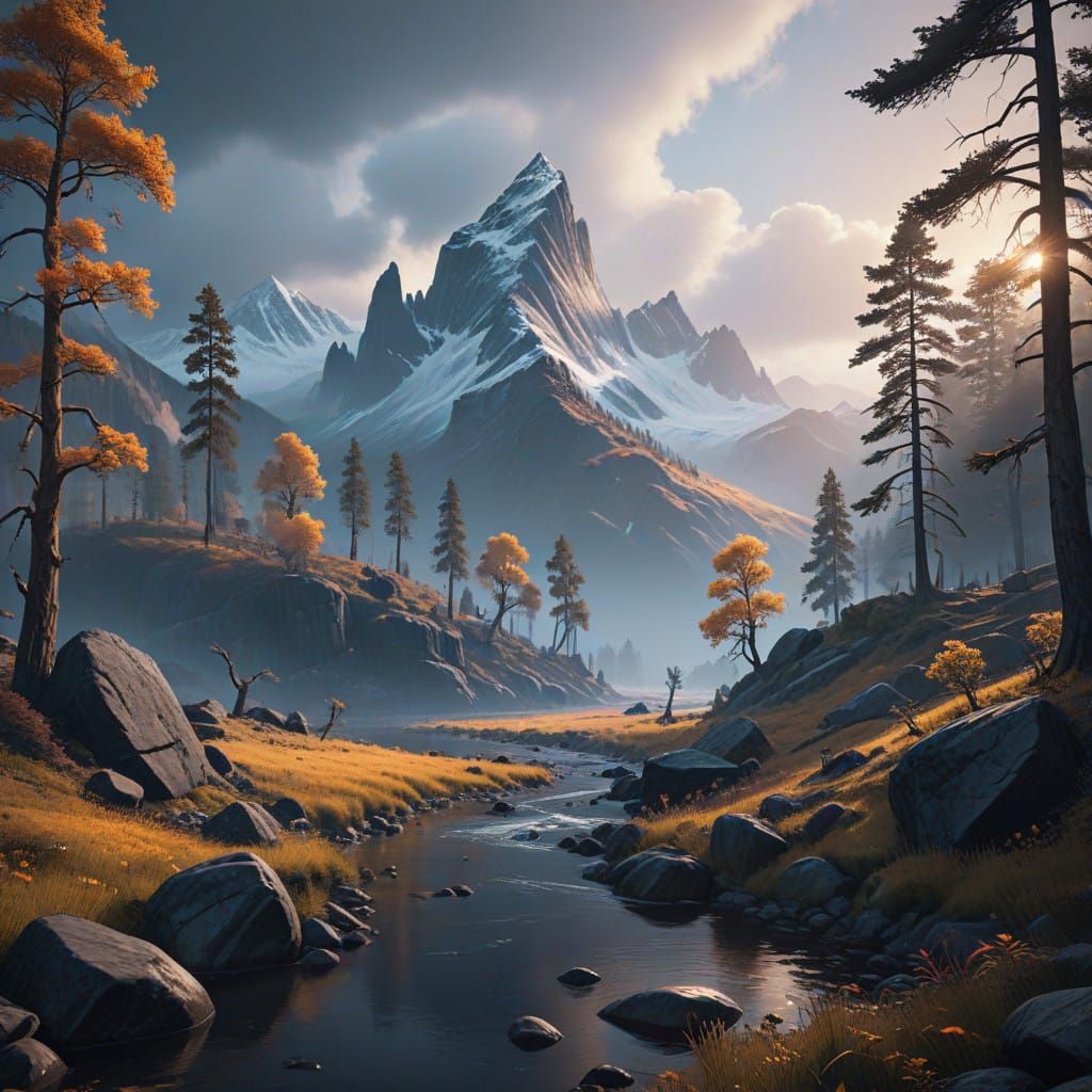 Majestic Cross Standing Sentinel in Mystical Mountain Valley