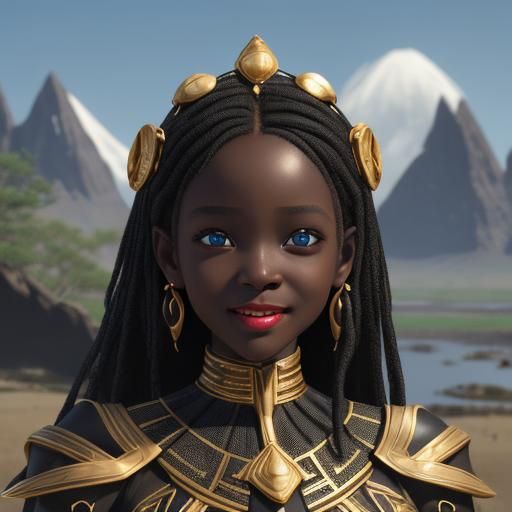 African Child Portrait in 3D Rendering