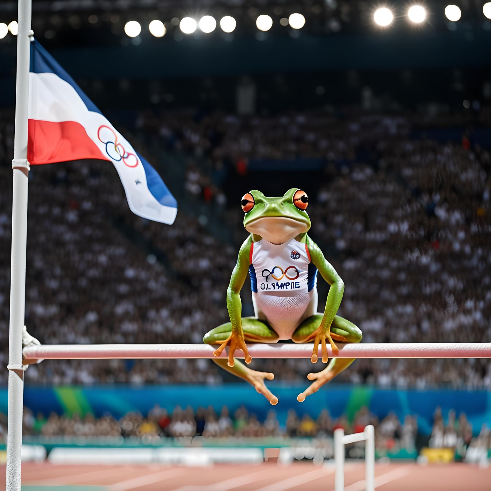 Frog Athlete Competes in the Paris Olympics
