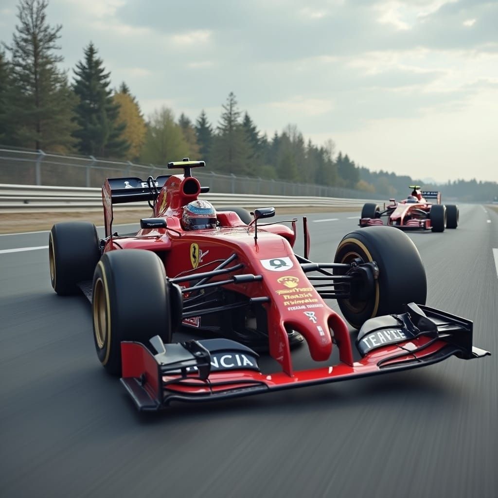 F1 Car Leaping Between Planets in Digital Art