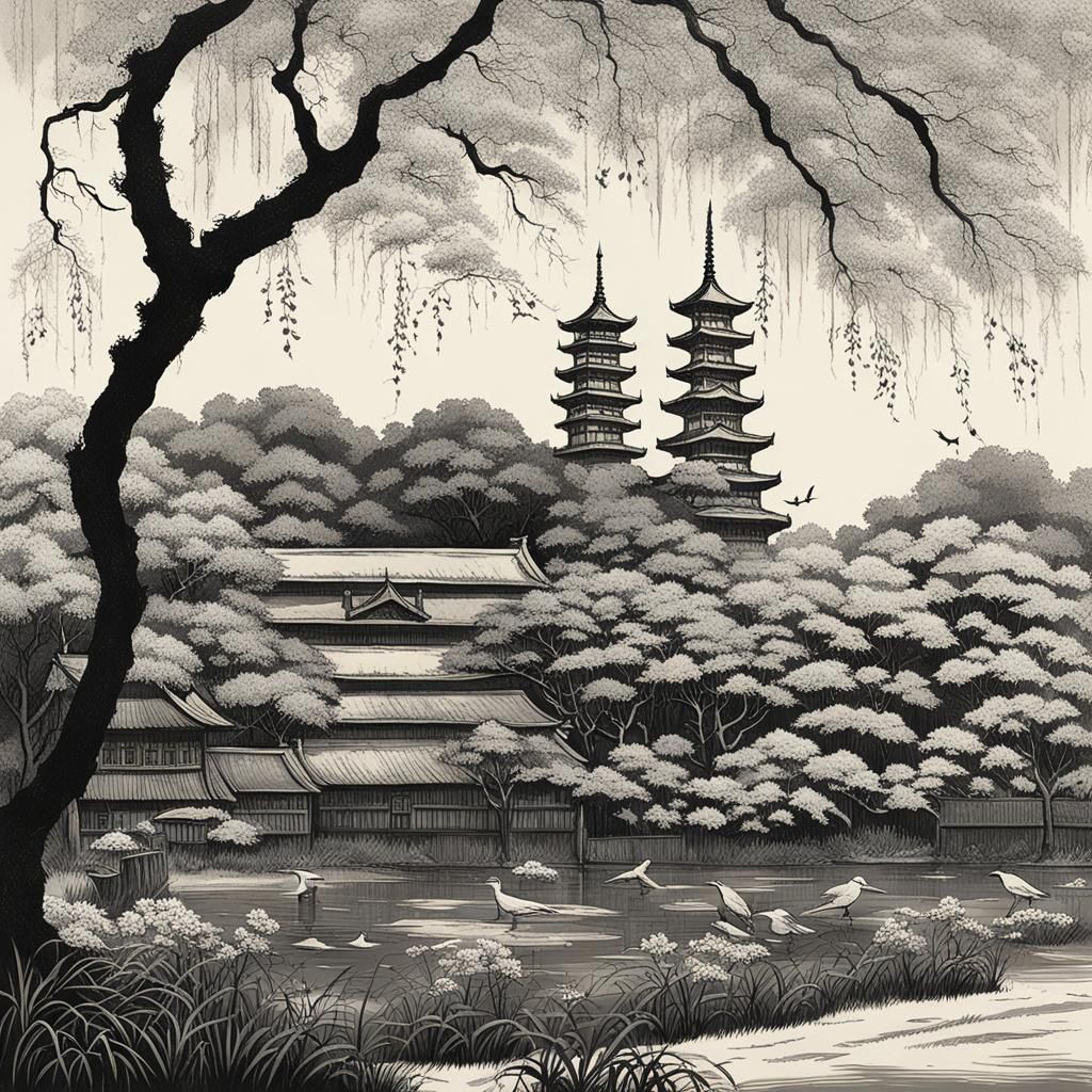 Fantastical Cottage in Summer Isle, Detailed Matte Painting