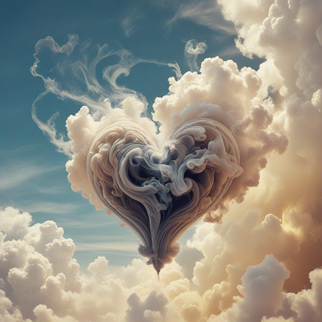 Heart made of smoke