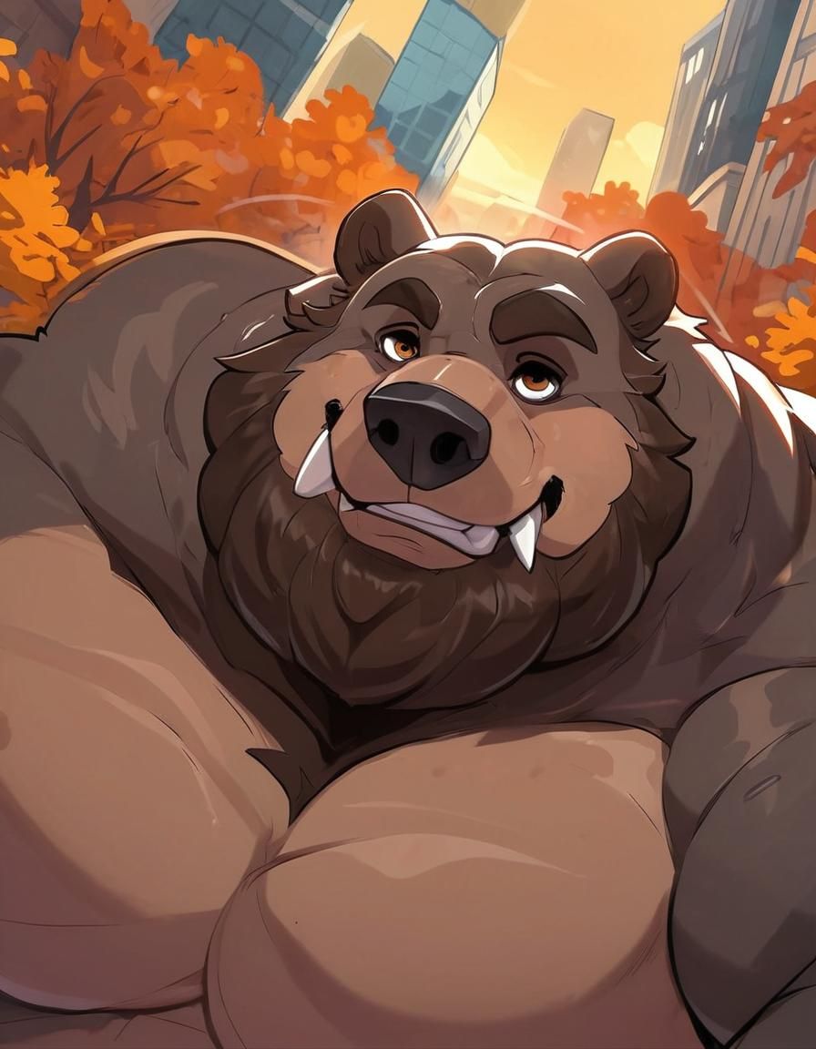 Cynical Grizzly Bear Close-Up Portrait