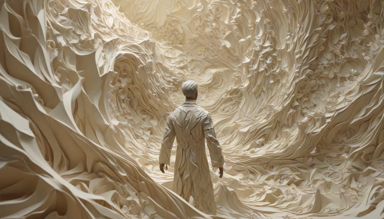 Surreal God Watches Over Mankind in Heaven