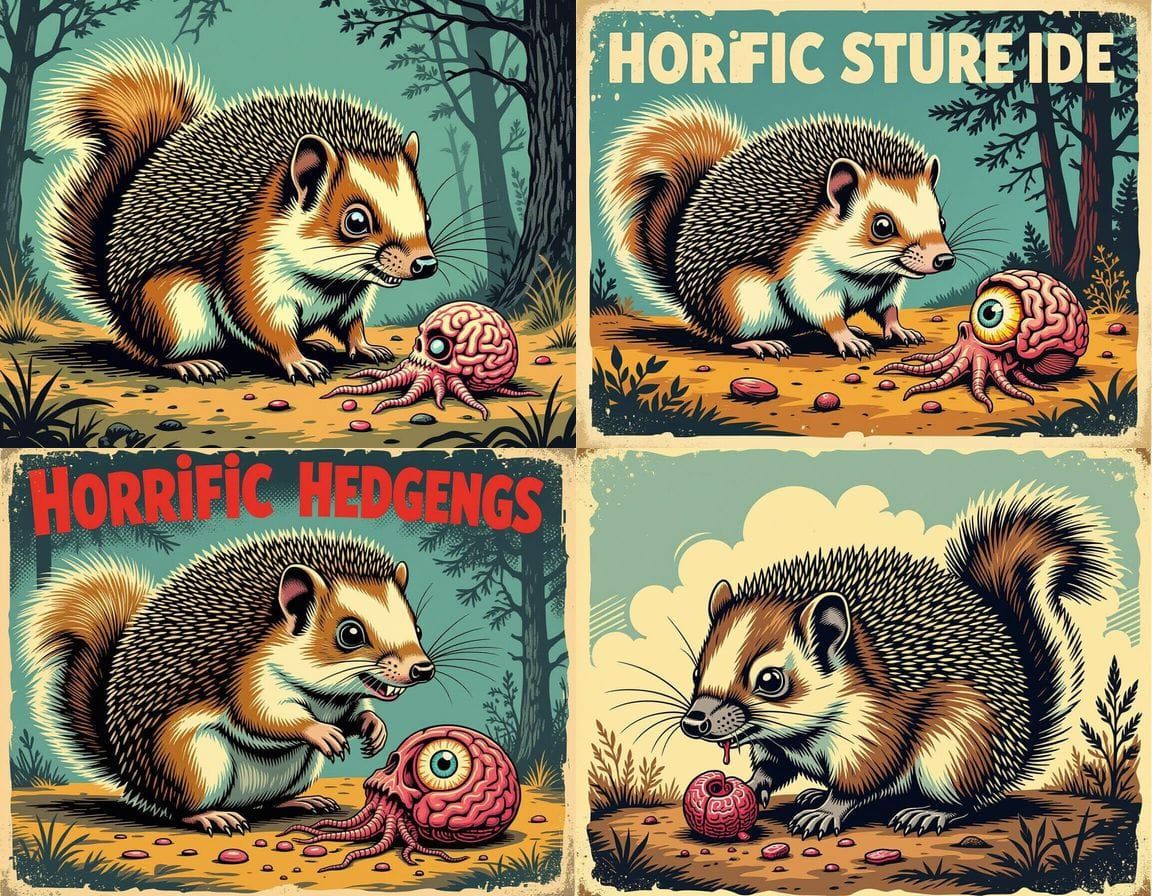 Surreal Horror Homunculus with Organs and Beak