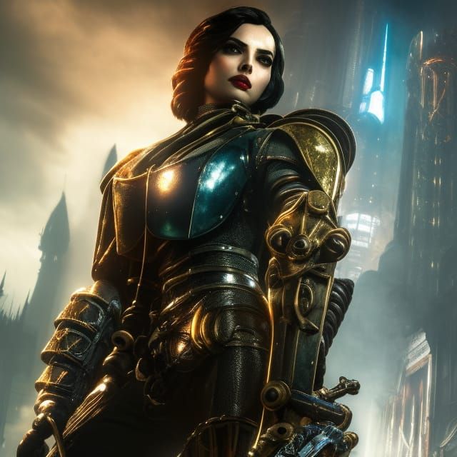 Ana de Armas as Joan of Arc in Dieselpunk Style