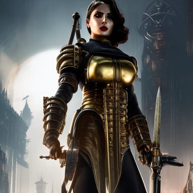 Gothic Dieselpunk Joan of Arc Portrait