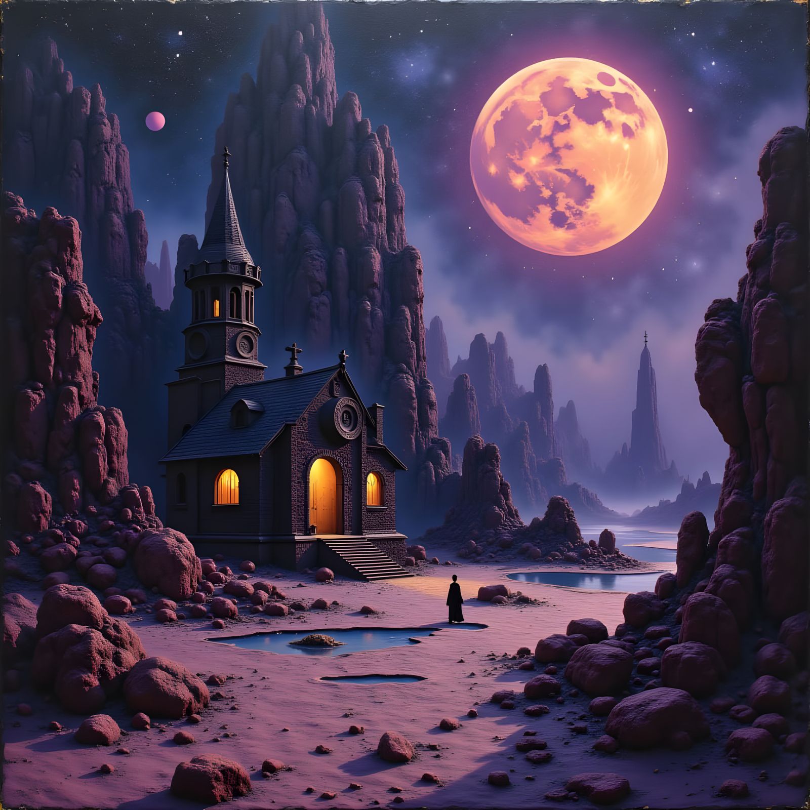 Alien Homestead: A Detailed Matte Painting