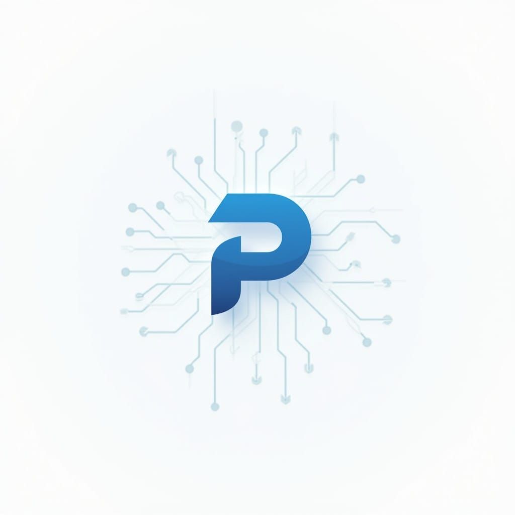 Sleek Modern Logo Design in Electric Blue and Clean White