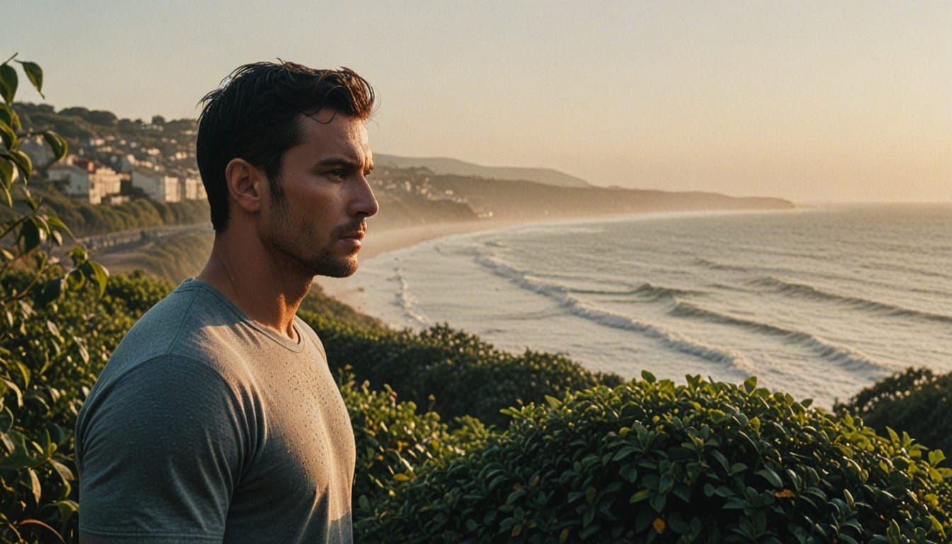 Hyper-Realistic Garden Scene with Golden Hour Lighting