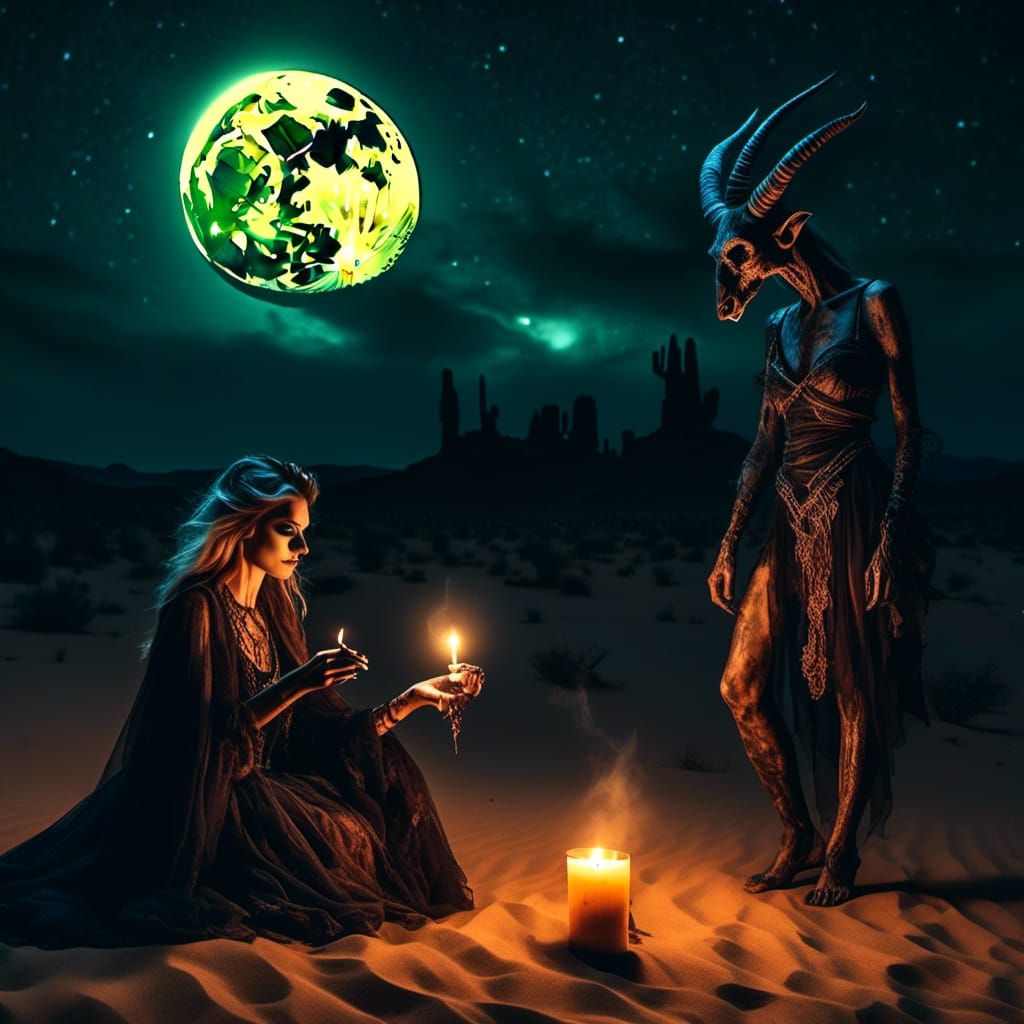 Sleepwalking Woman in Desert, Surrealist Dreamscape