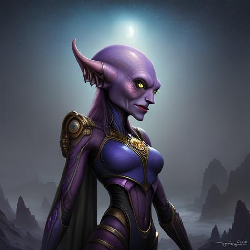Ethereal Twi'lek Ferengi Hybrid in Fantasy Style