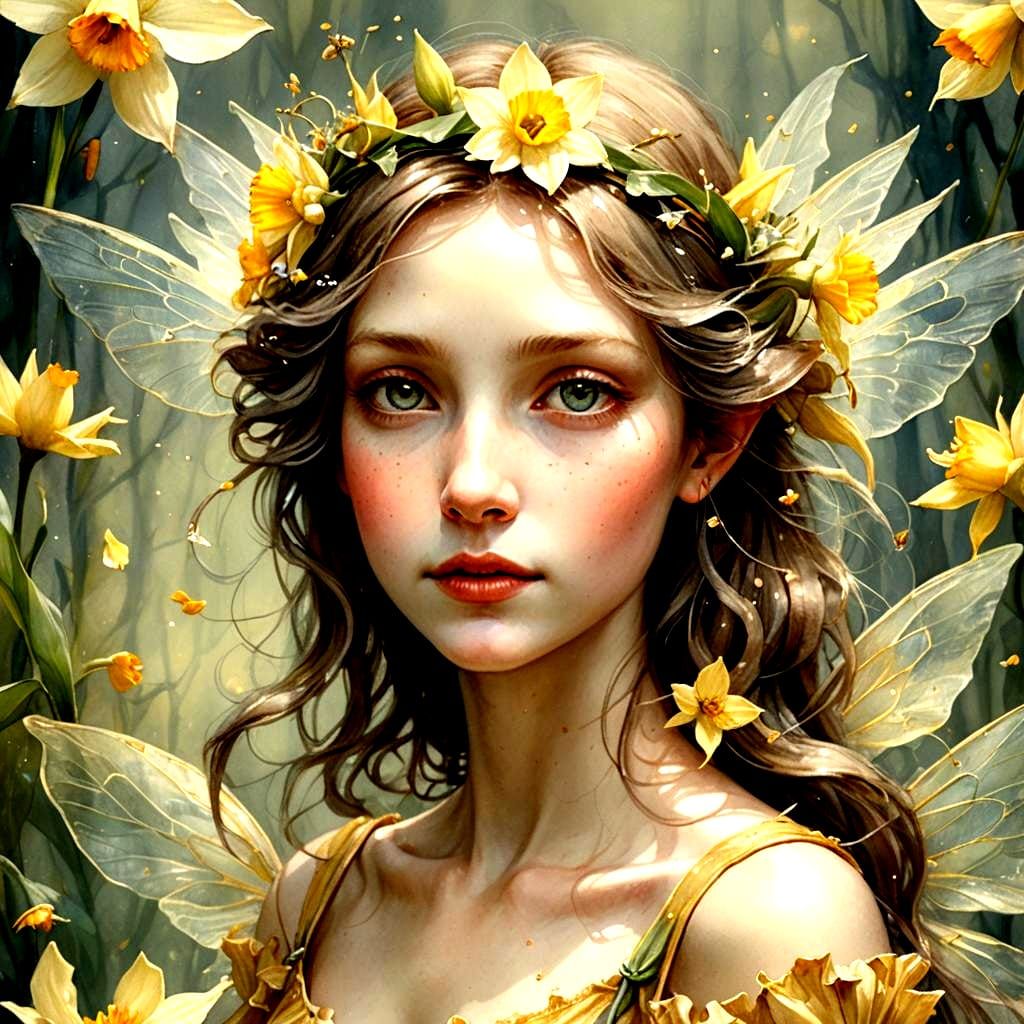 Enchanting Daffodil Fairy Illustration