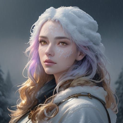 Winter Storm Portrait in Hyper-Realistic Digital Art