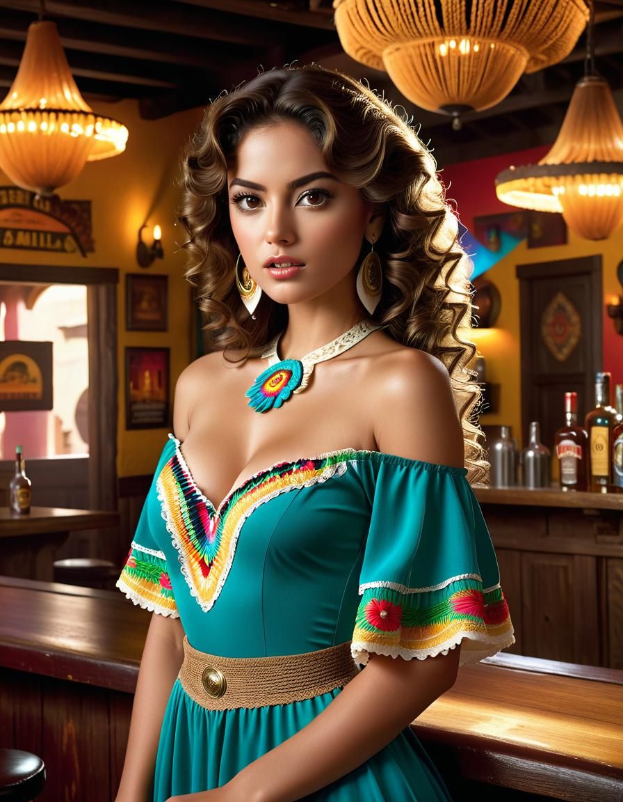 Top Model in a Bar in Mexico