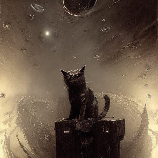 Horror Cat Emerges from Galaxy Box