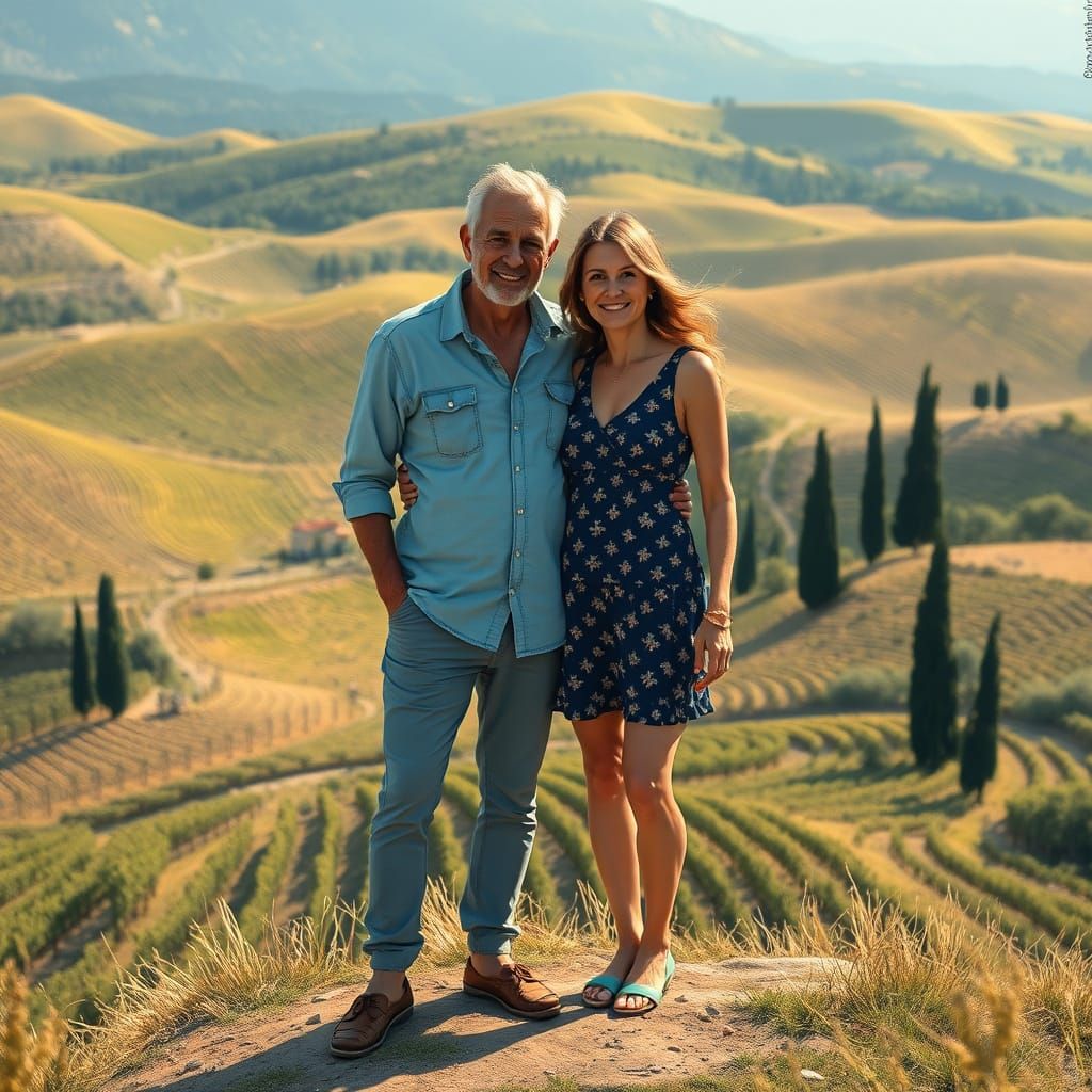 Italian Countryside Scene in Impressionist Style