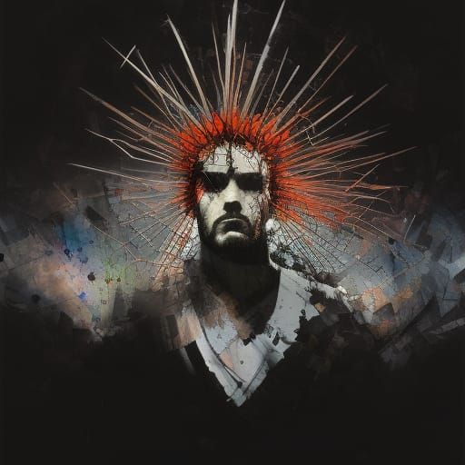 Colorful Ink Splash Crown of Thorns in 3D