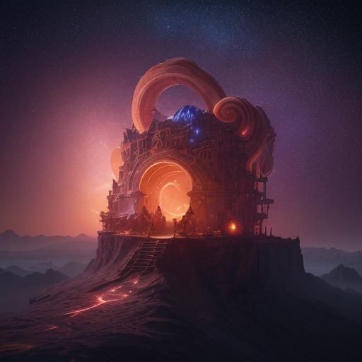 Cinnamon Roll in Starry Night Sky: Fantasy Concept Art