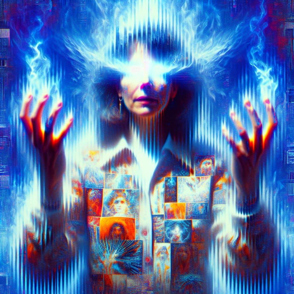 Middle-Aged Woman Exhibiting Vaporvision with Telepathic Aur...