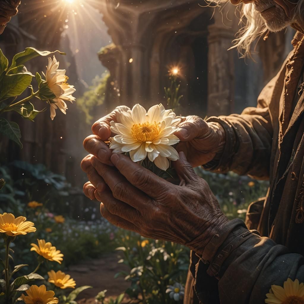 Celestial Light Radiates From Flower