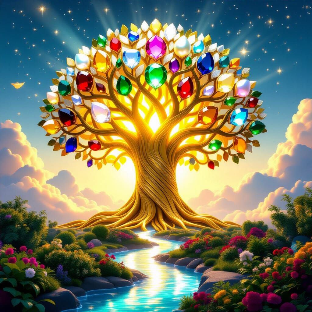 Universal Sacred Tree of Paradise: Cinematic 3D Render