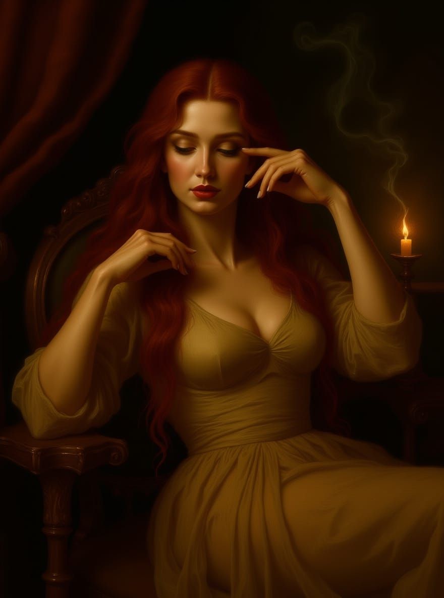 Glamorous Model in Rembrandt-Inspired Chiaroscuro