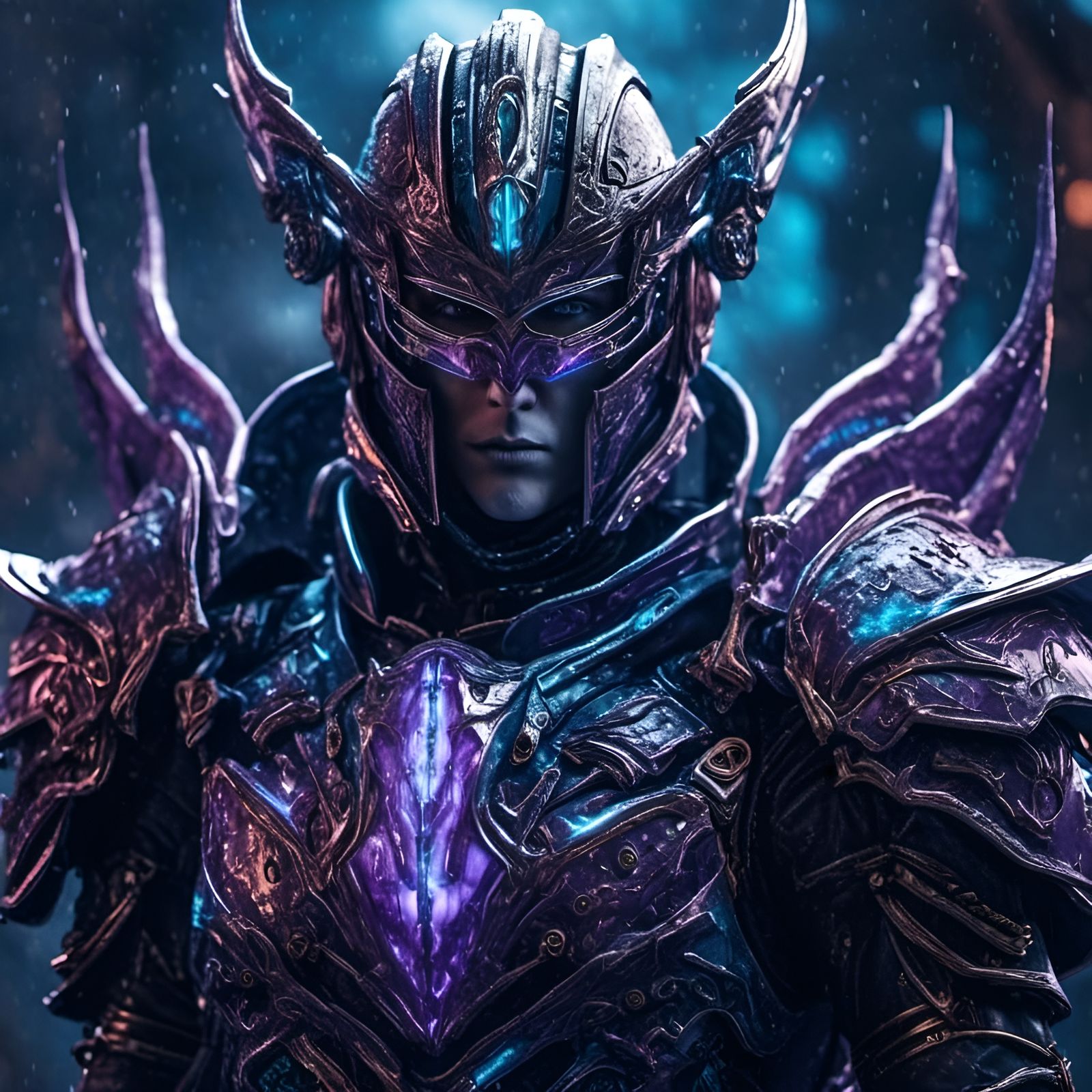 High Elf Sci-Fi Soldier in Cyberpunk Armor