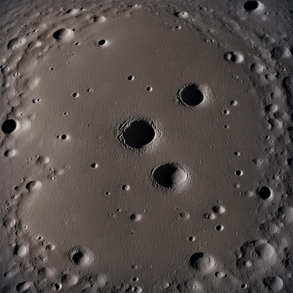 Detailed Moon Surface Texture with Craters