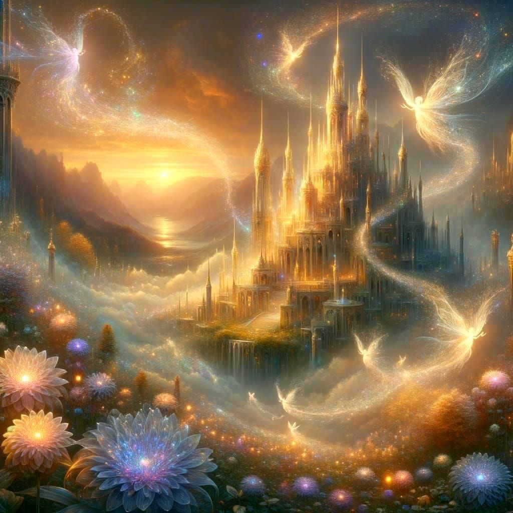 Dreamlike Fairy Castle in Ethereal Beauty
